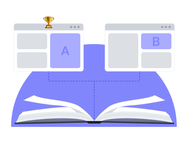 A book showing that variation A is the winner