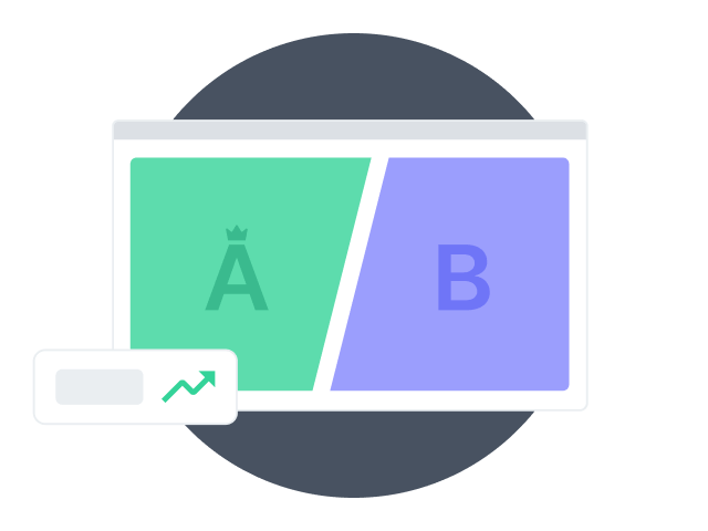 A website using AB testing showing the variant A is the winner.