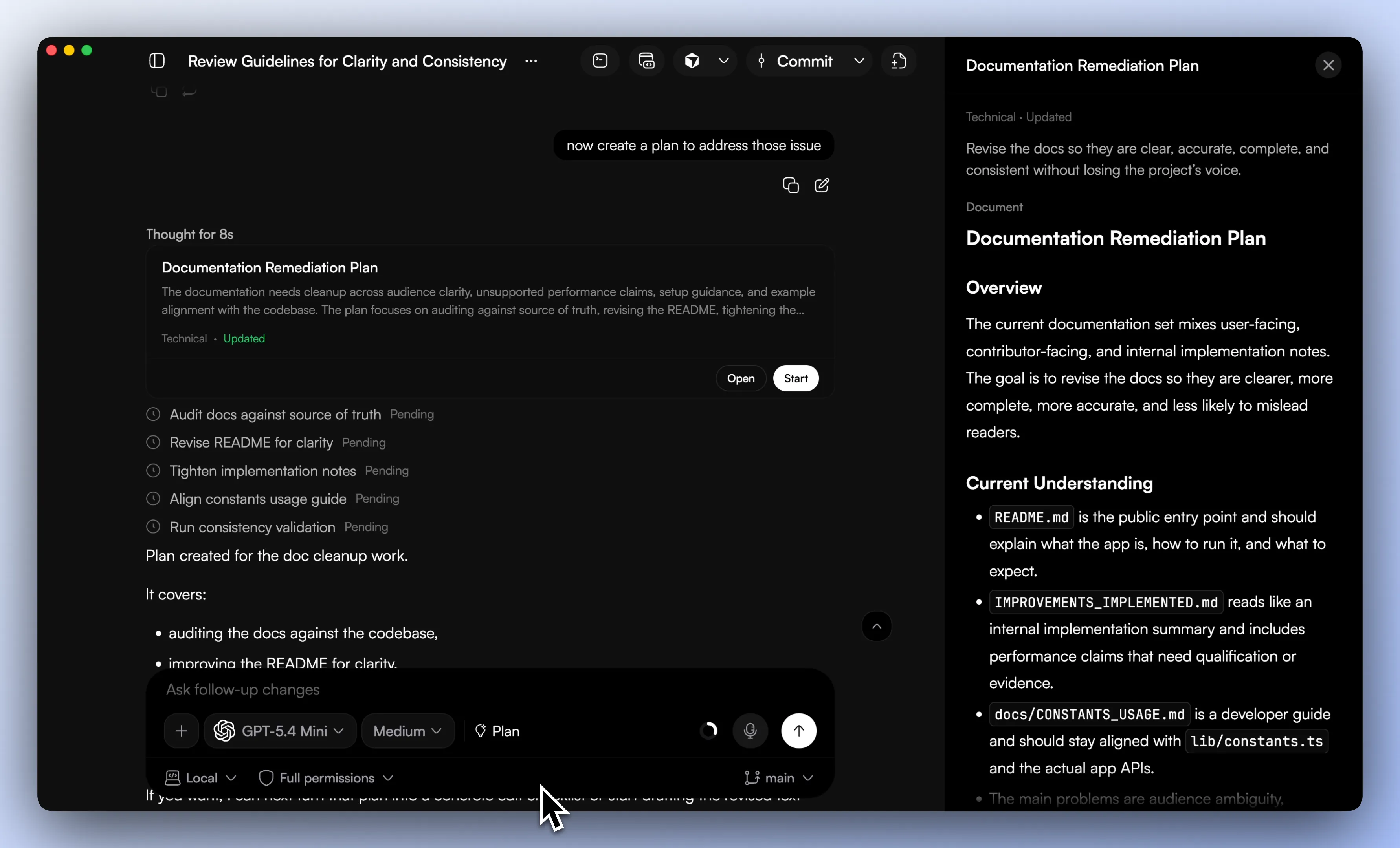 Chat mode and plan mode