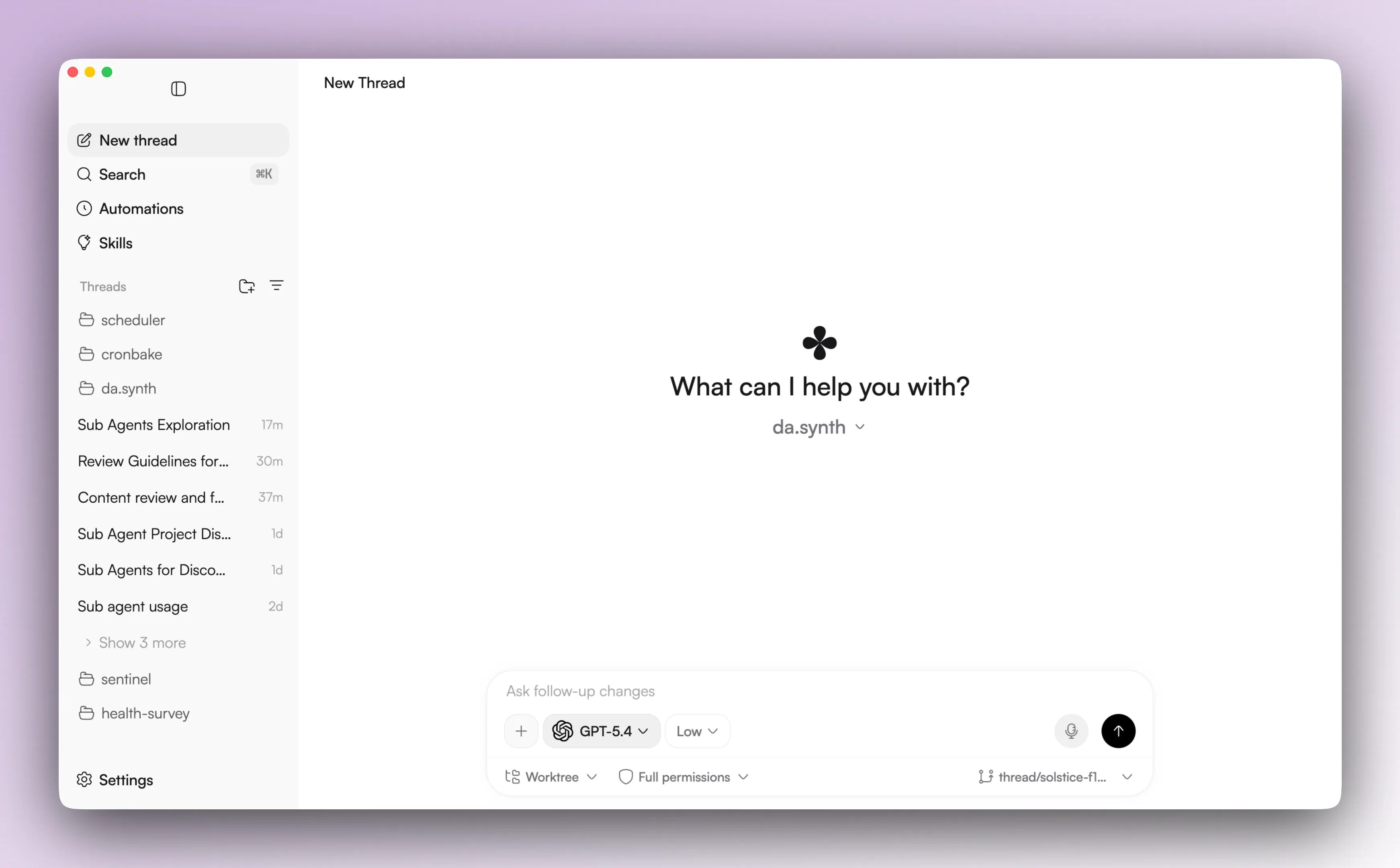 Composer worktree controls