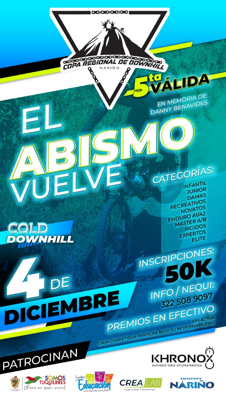 Logo del evento 5ta. Valida Copa Regional de Downhill Nariño - TUQUERRES
