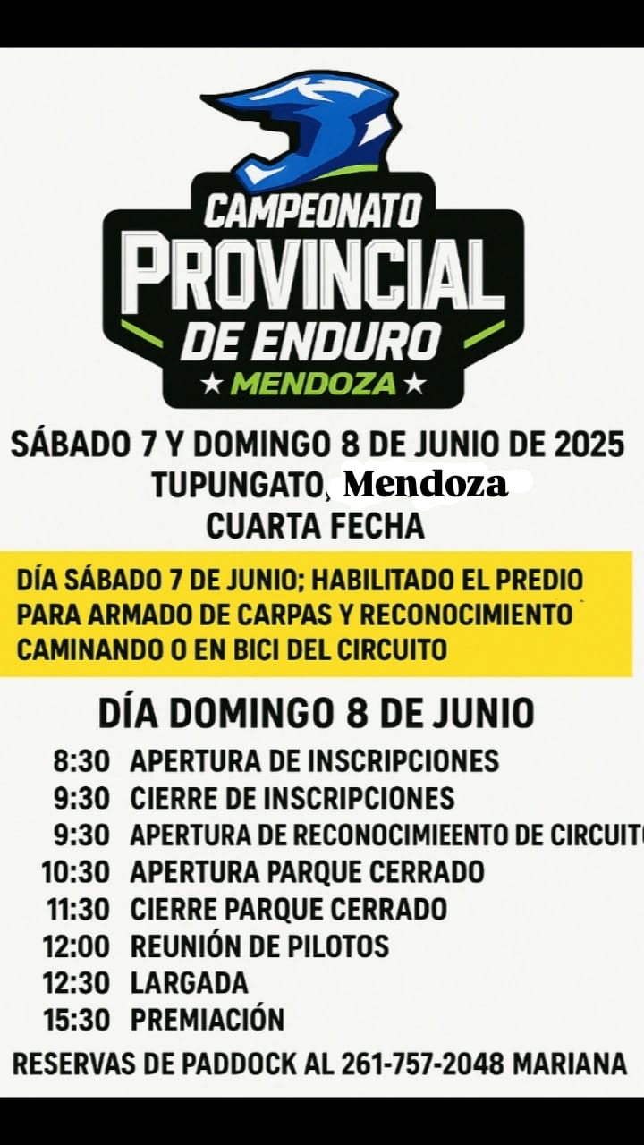 Logo del evento 4ta. Fecha Campeonato Provincial de Enduro CROSS COUNTRY - Tupungato