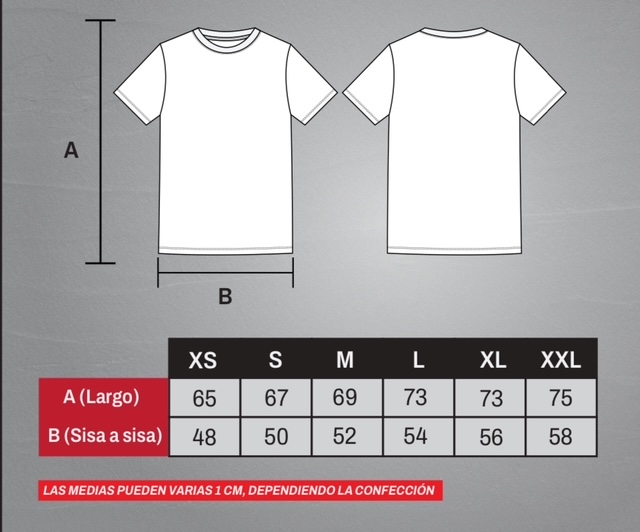 Talles de la remera