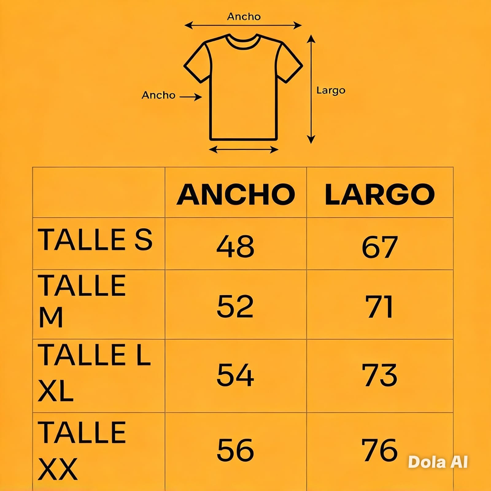 tabla de remeras