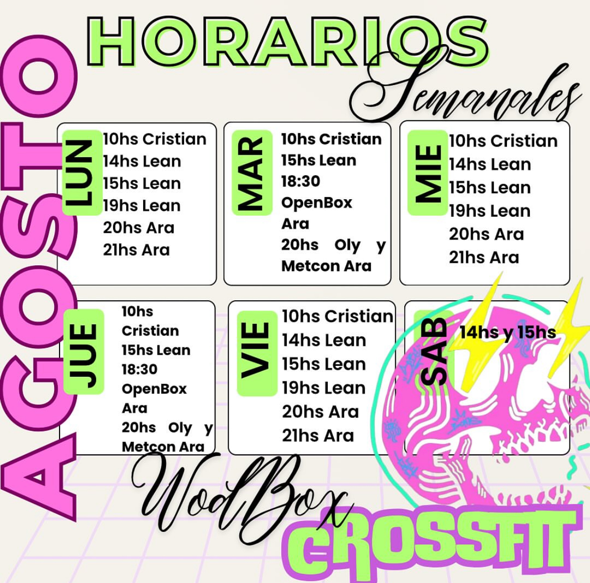 CRONOGRAMA DE HORARIOS-AGOSTO