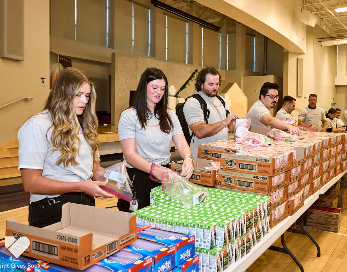 Vivint Gives Back Partners with Granite Education Foundation to Pack 40,000 Meal Kits