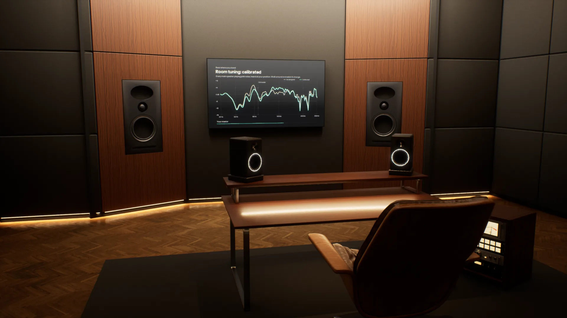 The Stereo Studio: soffit-mounted mains, desk nearfields and the listening chair