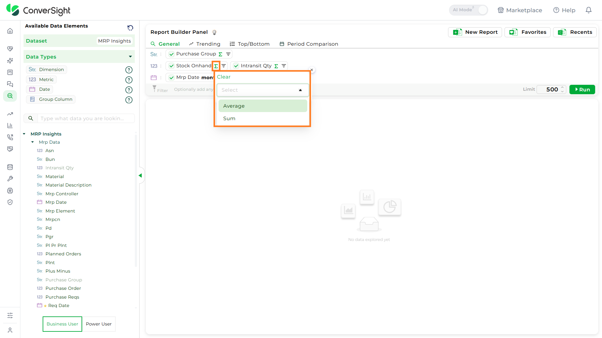 Data Explorer Aggregation shown under the Creating Reports section of the Data Explorer page