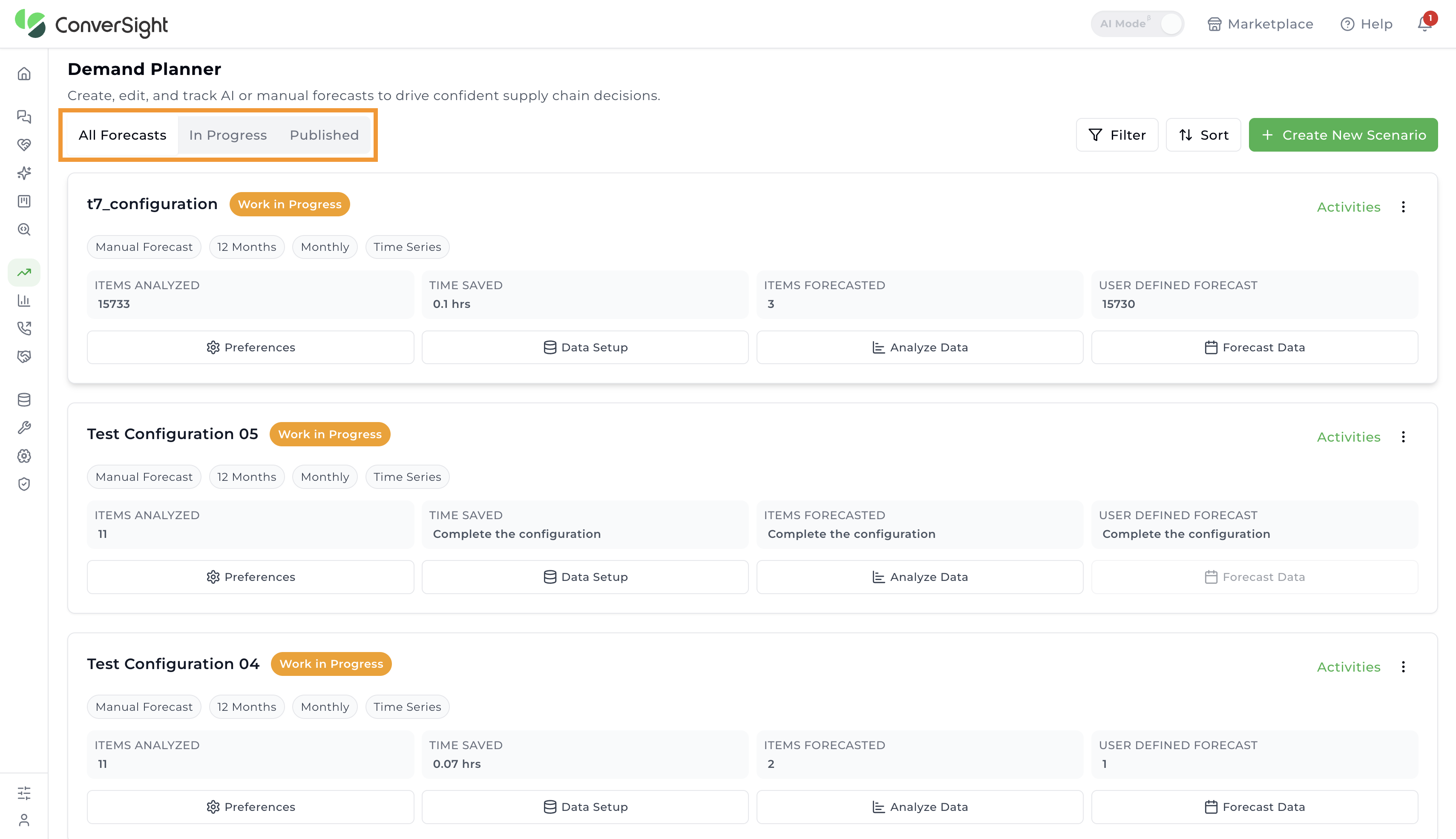 Demand Planner Header