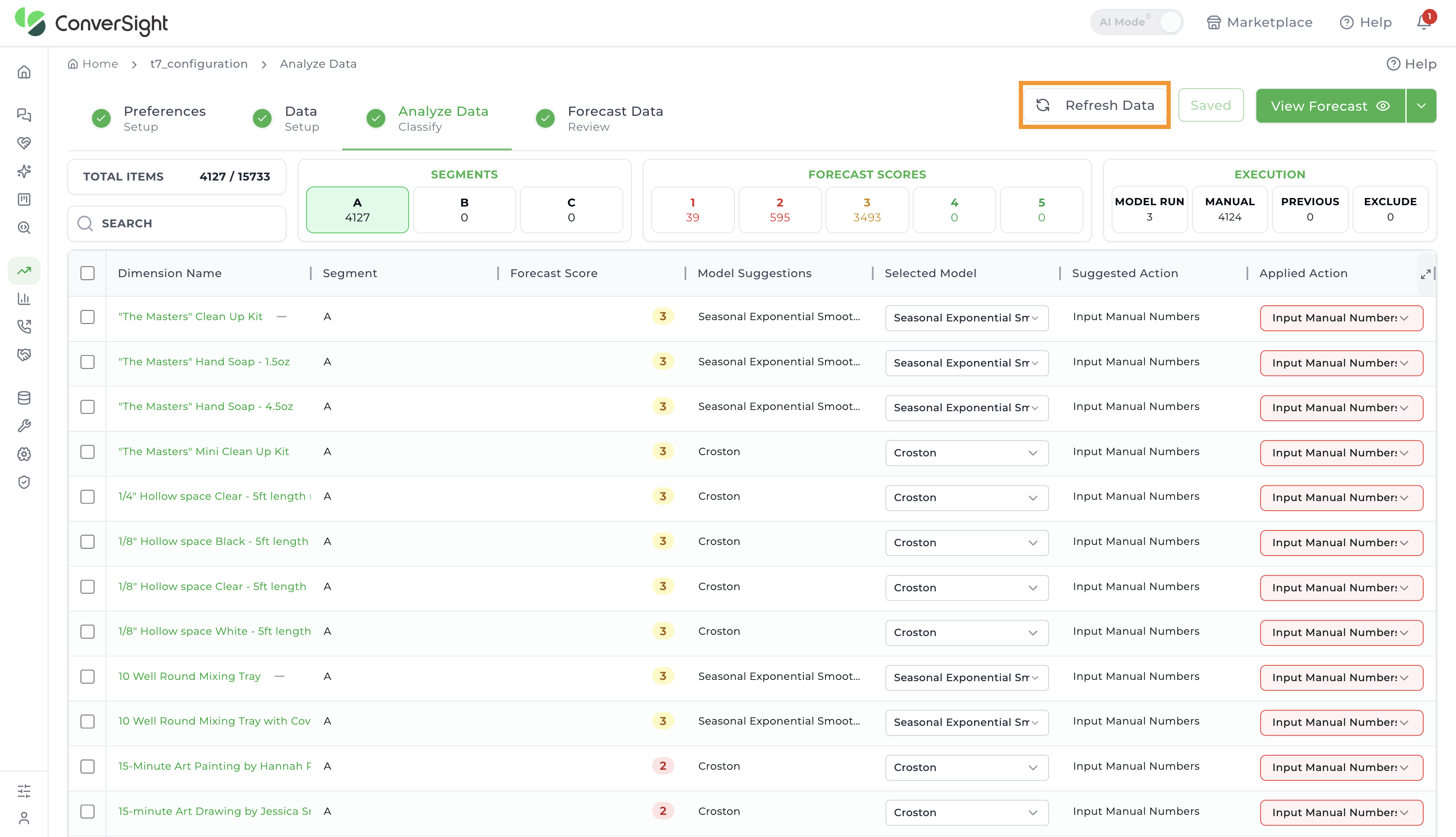 Demand Planner Refresh Data