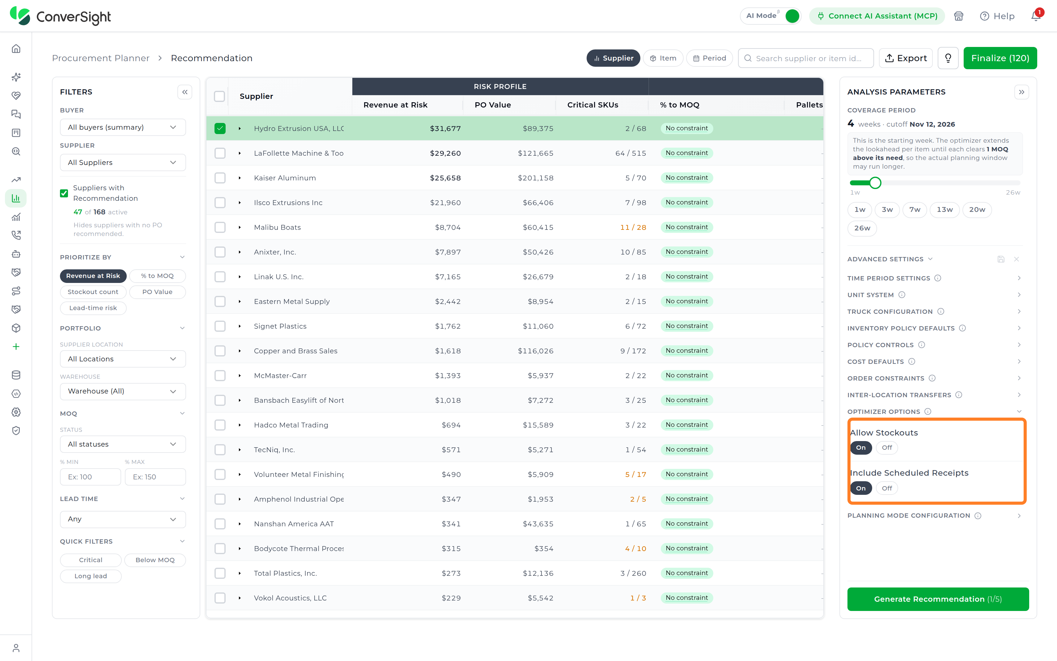 Optimizer Options