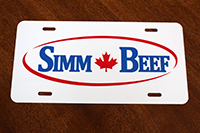 Simm Beef License Plate