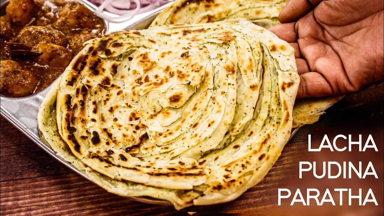 Lachha Paratha Recipe – Warqi Pudina Layered Parotta CookingShooking