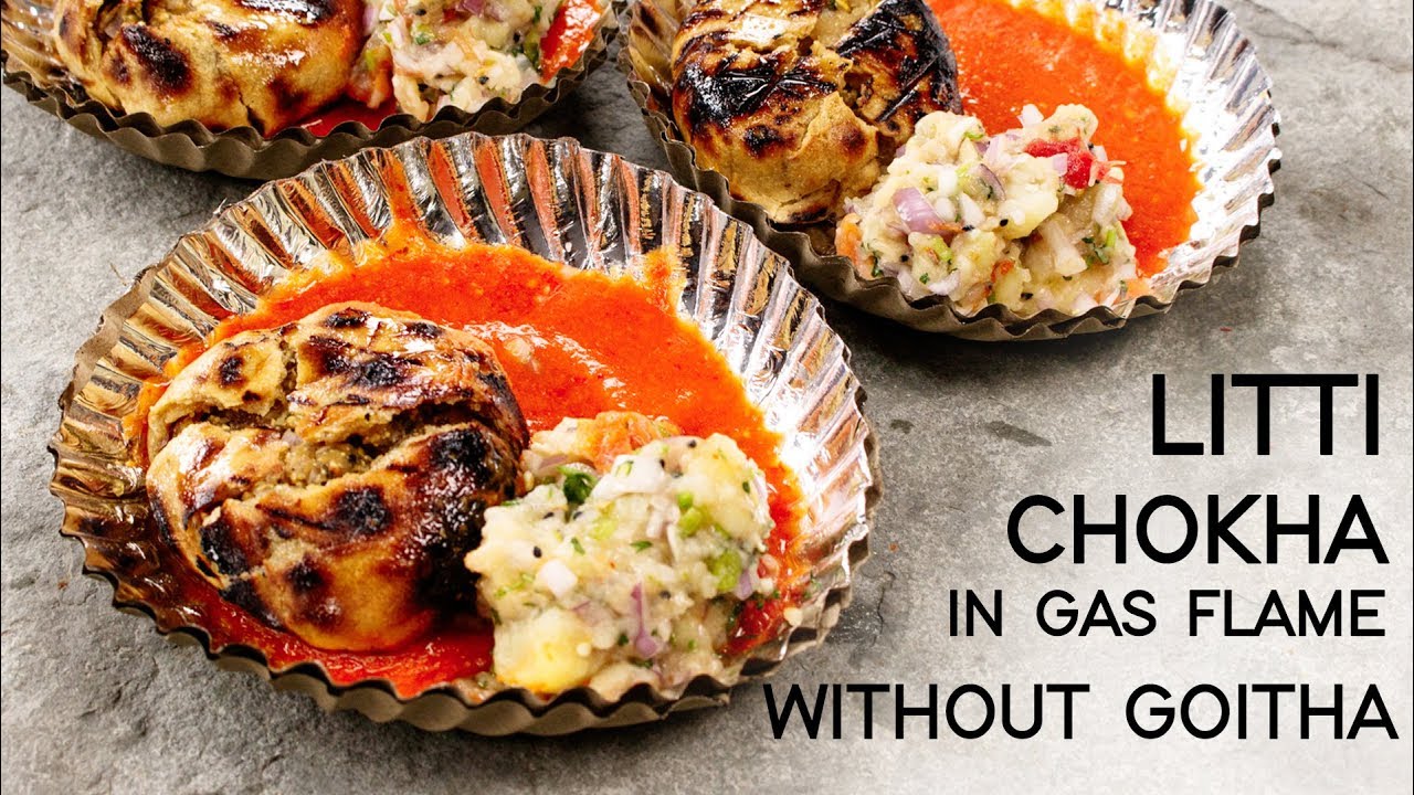 Litti Chokha In Gas Flame – Sattu Bihari Recipe Without Oven – CookingShooking
