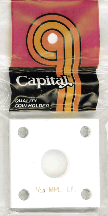 1/10 oz Maple Capital Plastics Coin Holder 144 White 2x2