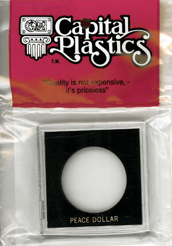 Peace Dollar Capital Plastics Coin Holder Krown Black 2.5x2.5