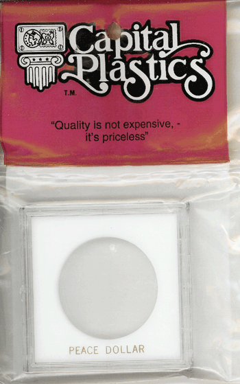 Peace Dollar Capital Plastics Coin Holder Krown White 2.5x2.5