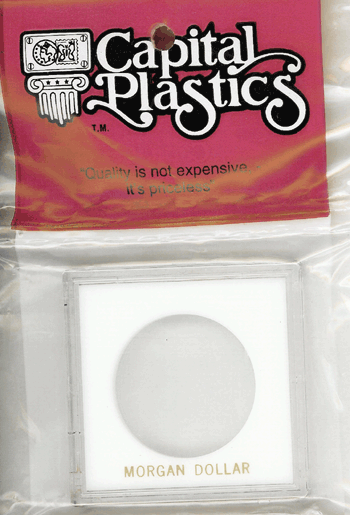 Morgan Dollar Capital Plastics Coin Holder Krown White 2.5x2.5
