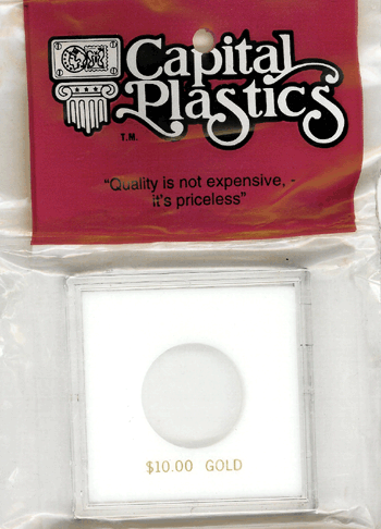 $10 Gold Capital Plastics Coin Holder Krown White 2.5x2.5