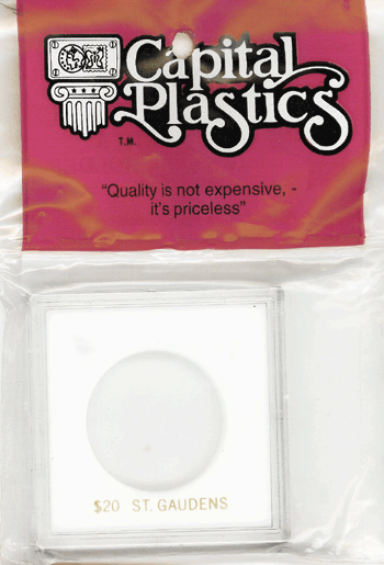 St. Gaudens Capital Plastics Coin Holder Krown White 2.5x2.5