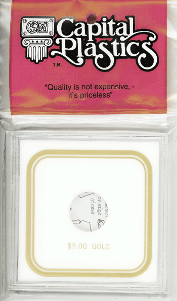 Capital Plastics $5 Gold VPX Coin Holder - White
