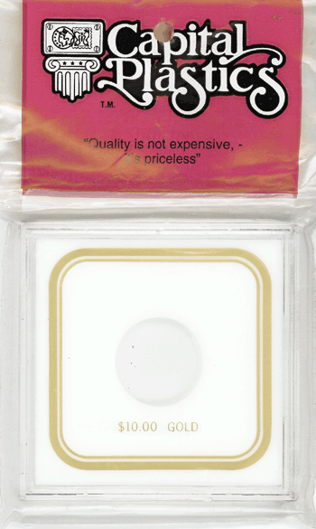 Capital Plastics $10 Gold VPX Coin Holder - White