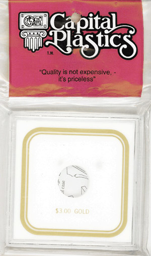Capital Plastics $3 Gold VPX Coin Holder - White
