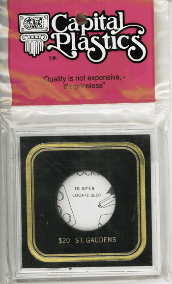 Capital Plastics $20 St. Gaudens VPX Coin Holder - Black