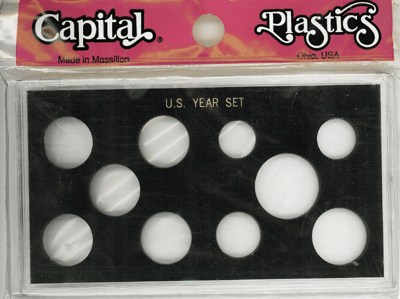 Capital Plastics U.S. Year Set Holder - Penny thru Small Dollar - Black