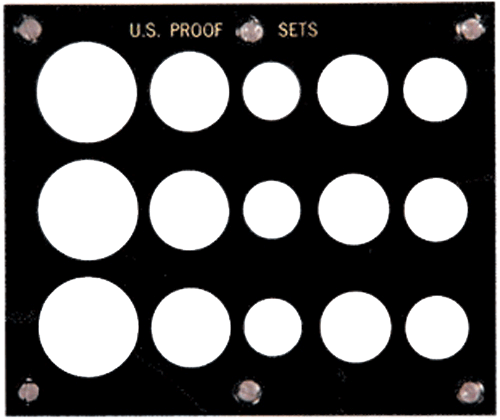 Capital Plastics U.S. Proof Set Holder for 3 Sets - Penny thru Half Dollar - Black