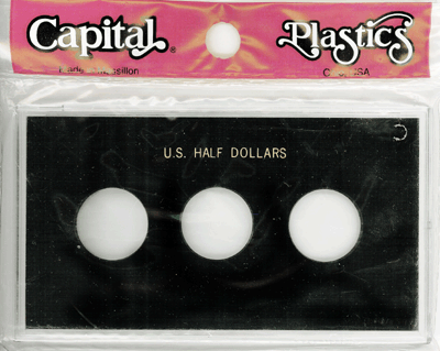 Half Dollars 3 Coin Capital Plastics Coin Holder Black Meteor