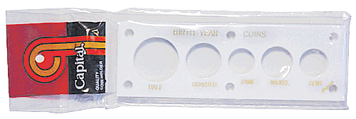 Birth Year Coins 5 Coin Capital Plastics Coin Holder White 2x6