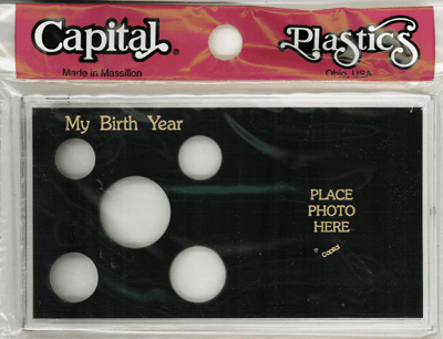 My Birth Year Capital Plastics Photo / 5 Coin Holder Black Meteor