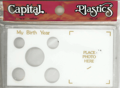 My Birth Year Capital Plastics Photo / 5 Coin Holder White Meteor