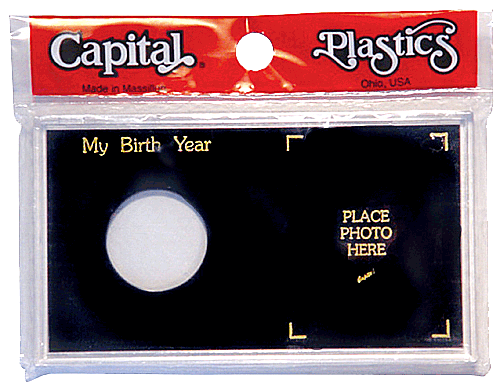 My Birth Year Silver Eagle / Photo Capital Plastics Coin Holder Black Meteor