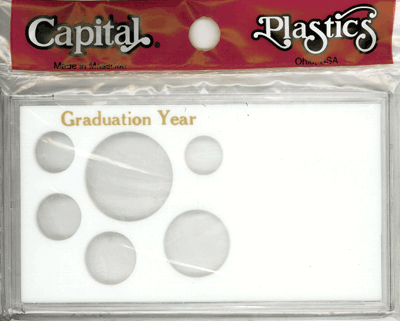 Graduation Year ASE 6 Coin Capital Plastics Coin Holder White Meteor