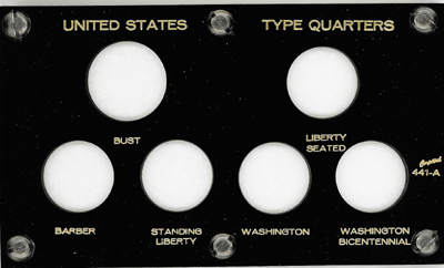 US Type Quarters Capital Plastics Coin Holder Black 3.5x6