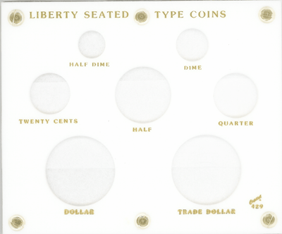 Liberty Seated Type Capital Plastics Coin Holder White 5x6