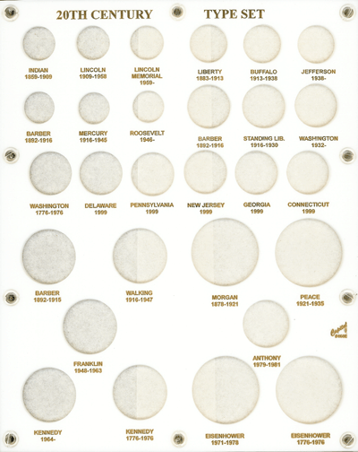 Capital Plastic 20th Century Type Coin Holder - White