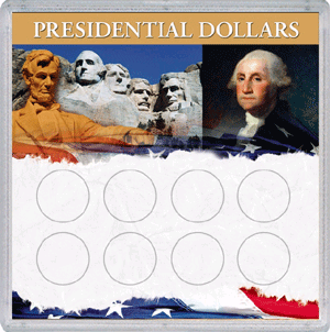 Presidential Dollars Frosty Case ( 8 Coin ) - Mt Rushmore