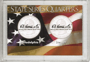 State Quarters Frosty Case ( 2 Quarter ) - American Flag