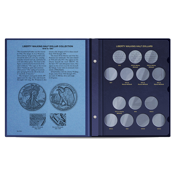 Whitman Liberty Walking Half Dollar Album 1916 - 1947