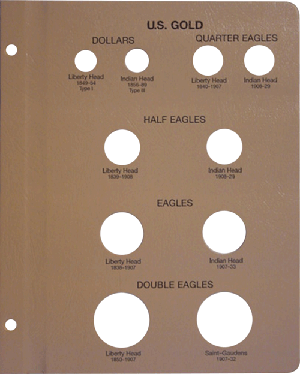 United States Type - Dansco Coin Album Replacement Page 5 for Gold (5-7070)