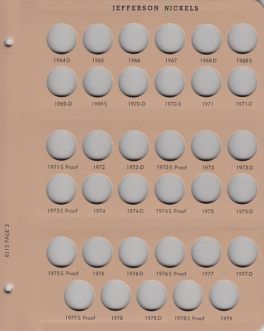 Dansco Jefferson Nickels with Proofs - Coin Album Replacement Page 3 (3-8113)