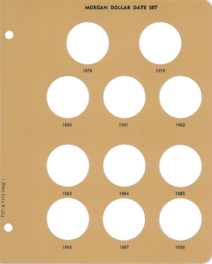 Dansco Silver Dollars 1MM - Coin Album Replacement Page 1 (1-7172)