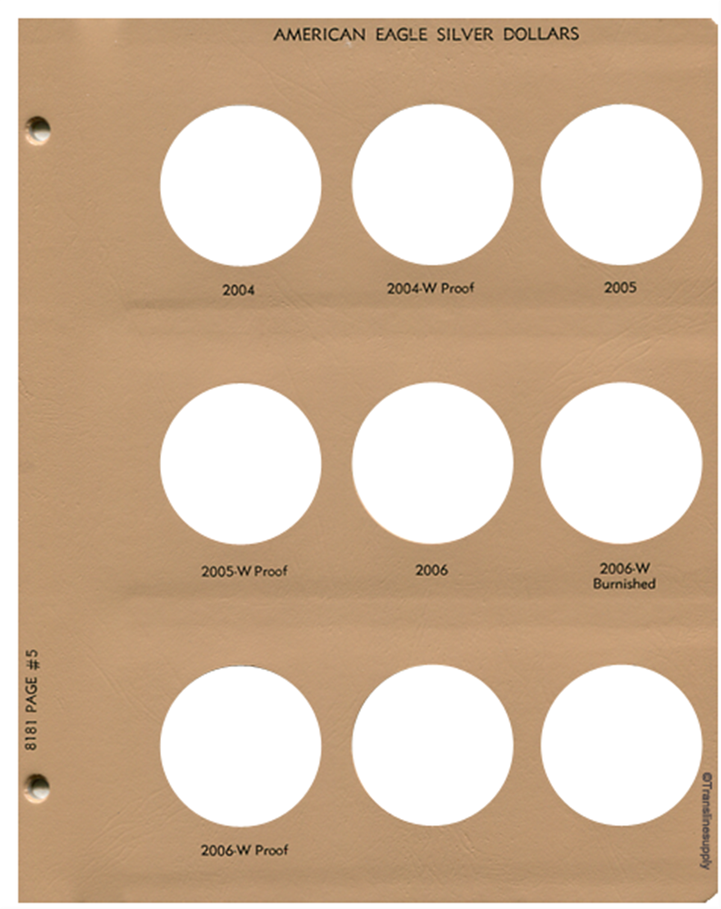 Dansco American Silver Eagle Dollars with Proofs, Page 5 (5-8181)