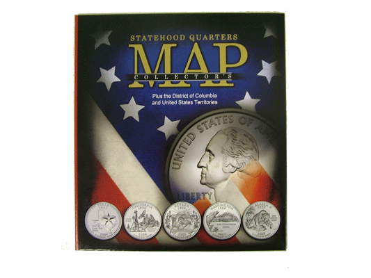 Whitman Statehood Quarters Collectors Map - Hardcover