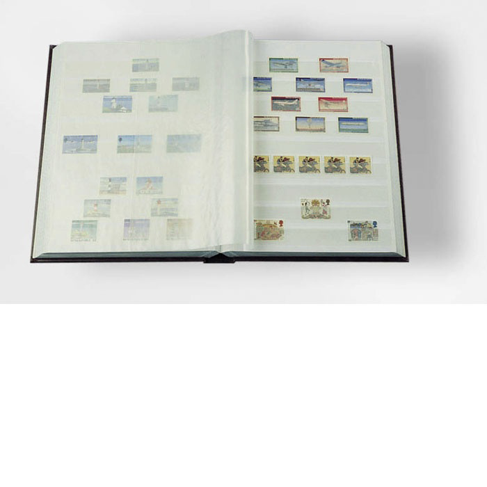 Lighthouse Stamp Stock Book Red Cover and 32 White Pages
