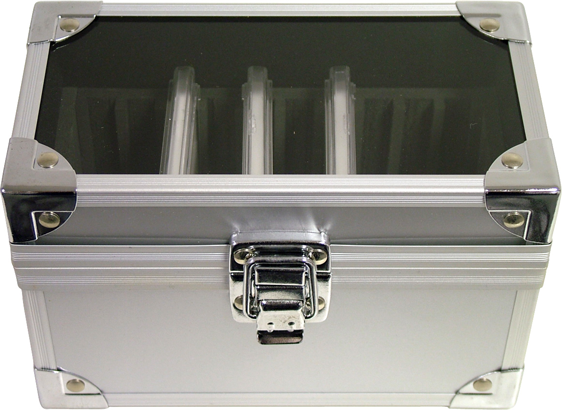 Aluminum Storage Box for 10 Coin Slabs - Clear Top
