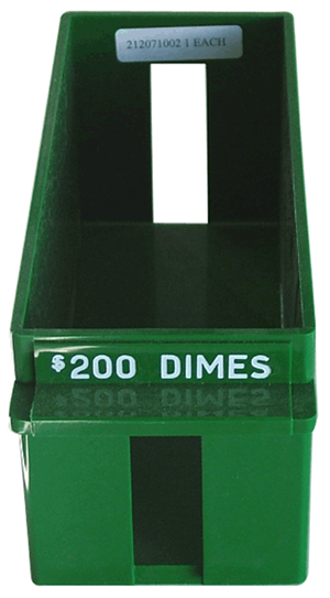 Large Capacity Coin Roll Tray for Dimes - Green